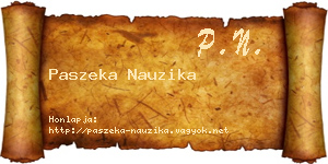 Paszeka Nauzika névjegykártya